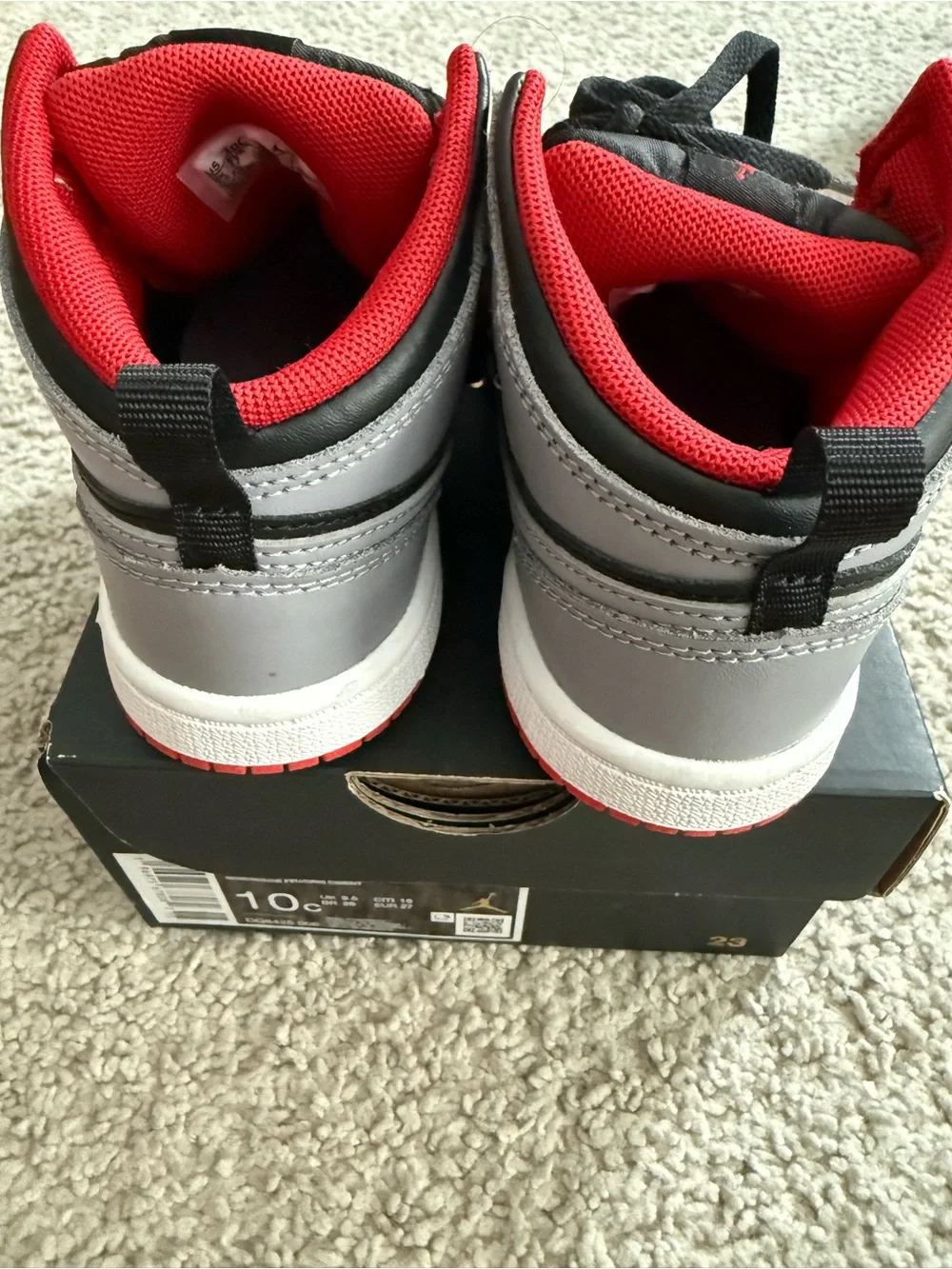 Nike Kids High-Top Sneakers in Black, Gray & Red